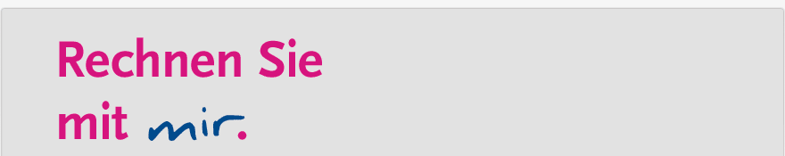 Rechnen Sie mit mir.